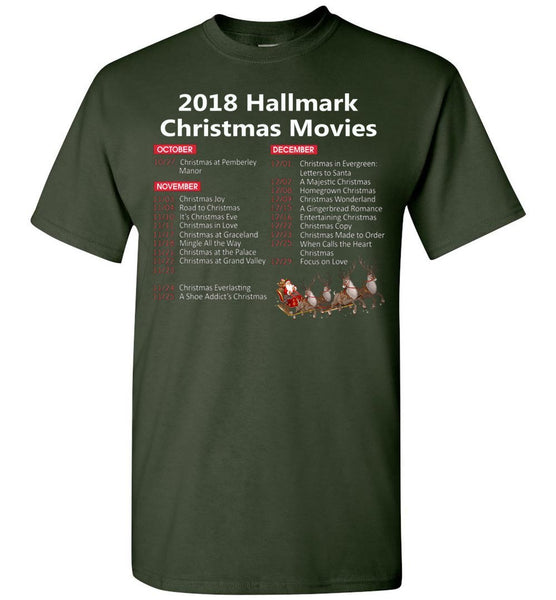 2018 Hallmark Movies Christmas List T-Shirt, Adult & Youth Size