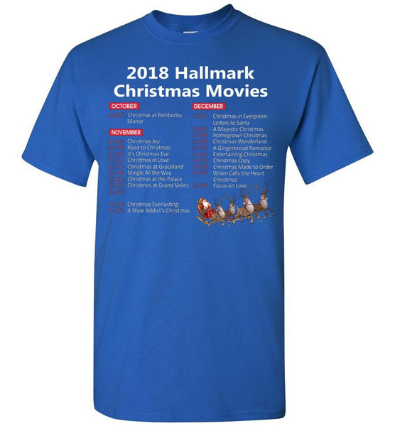 2018 Hallmark Movies Christmas List T-Shirt, Adult & Youth Size