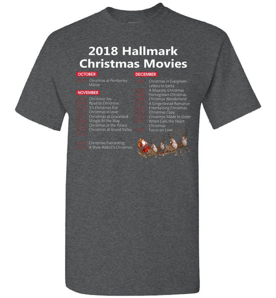 2018 Hallmark Movies Christmas List T-Shirt, Adult & Youth Size