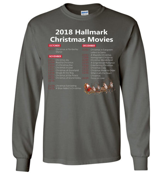 2018 Hallmark Movies Christmas List Long Sleeve, Adult & Youth Size