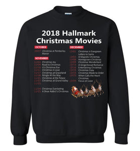 2018 Hallmark Movies Christmas List Sweatshirt, Adult & Youth Size