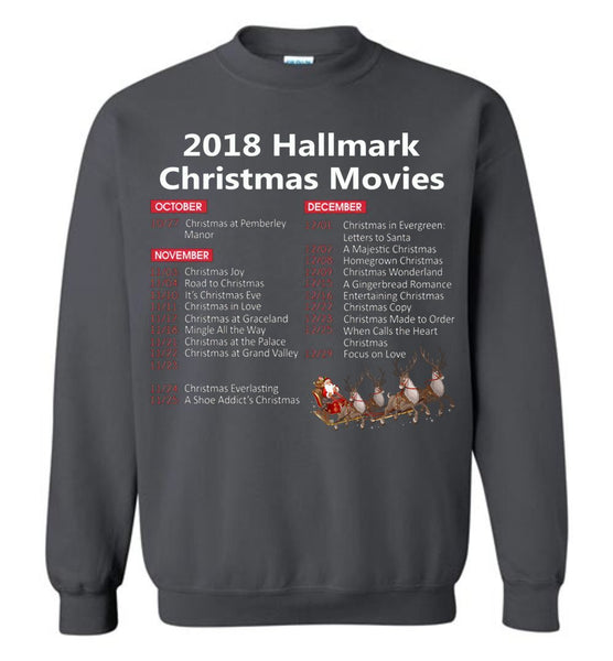 2018 Hallmark Movies Christmas List Sweatshirt, Adult & Youth Size