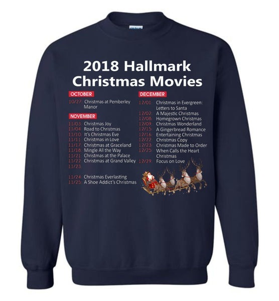 2018 Hallmark Movies Christmas List Sweatshirt, Adult & Youth Size