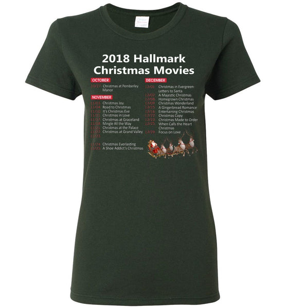 2018 Hallmark Movies Christmas List Woman T-Shirt